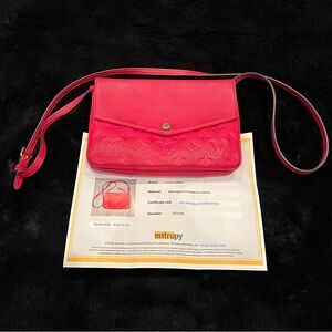 Louis Vuitton Cerise Monogram Empreinte Leather Twice Adjustable Crossbody